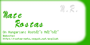 mate rostas business card